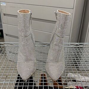 Steve Madden Shimmering Silver Ankle Booties